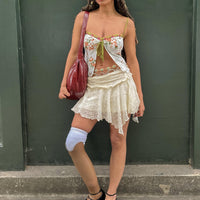 Ayra Lace Mini Skirt Cream