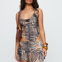 Where Were You Mini Skirt Tiger