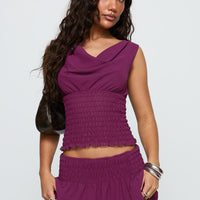 I Belong Shirred Top Wine