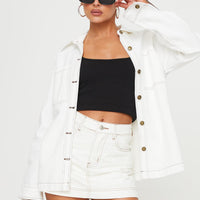 Katlynne Denim Mini Skort White