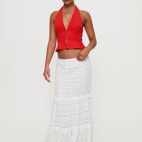 Buttacupe Lace Maxi Skirt White
