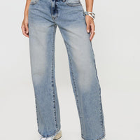 Ronine Low Rise Wide Leg Jeans Light Wash