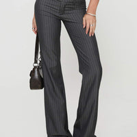 Kinkirk Flared Pants Grey Pinstripe