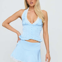 Over Here Lace Trim Set Blue