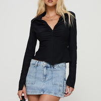 Pacific Coast Denim Cargo Skirt Light Wash