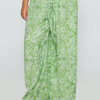 Finesse Pants Green Floral Curve