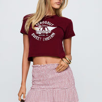 Real Love Baby Shirred Mini Skirt Red White Check