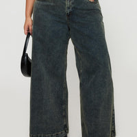 Ziggie Low Rise Baggy Jeans Antique Wash Curve