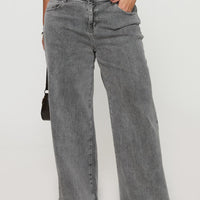 Wolfie High Rise Wide Leg Slouchy Jeans Steel Curve