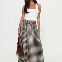Cartmel Check Maxi Skirt Black / Cream