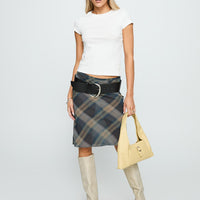 Shoreline Midi Skirt Blue Check