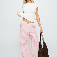 Beach House Pants Pink Stripe