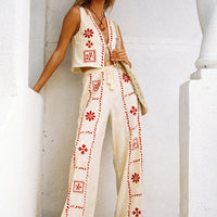 Grazia Vest Top Cream / Red