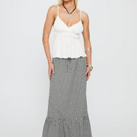 Modern Girl Maxi Skirt Black / White Gingham