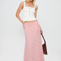 Youthful Spirit Lace Maxi Skirt Pink