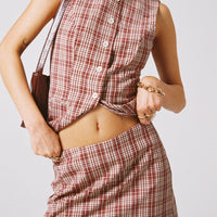 Theodosia Top Red Check
