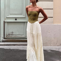 Gilchrist Low Rise Maxi Skirt Ivory Low impact