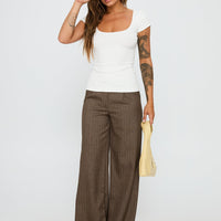 Broadcast Pants Beige Pinstripe
