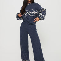 Alpine Knit Pants Navy / Cream