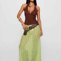 Pura Vida Lace Maxi Skirt Sage