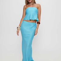 Lucelia Strapless Top Aqua