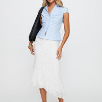 Mathylda Asymmetrical Lace Maxi Skirt White