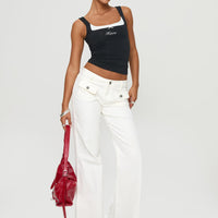 Benicale Low Rise Cargo Pants White