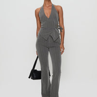 Calexico Buckle Pant Grey Pinstripe