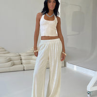 Louis Linen Blend Pants Off White