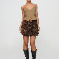 Luned Mini Skirt Leopard