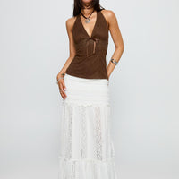 Emanuella Lace Maxi Skirt White
