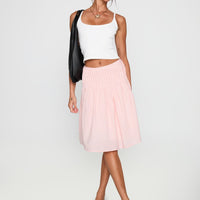 Maryanna Midi Skirt Pink Gingham