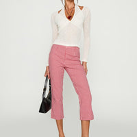 Mignonette Capri Pant Red Gingham