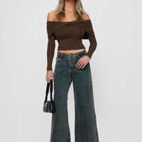 Ziggie Low Rise Baggy Jeans Antique Wash