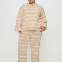 Read Your Mind Knit Pant Cream Stripe