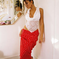 Hayze Maxi Skirt Red / White Polka
