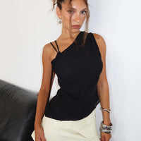 Supersonic Belted Denim Mini Skirt Ivory
