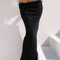 Mercer Linen Blend Maxi Skirt Black