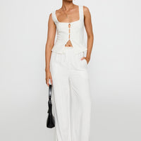 Parklea Linen Blend Pants White