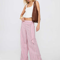 Wave Dancer Tie Pant Pink Stripe