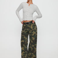 Briony Mid Rise Wide Leg Jeans Camouflage