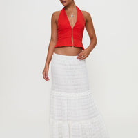 Buttacupe Lace Maxi Skirt White