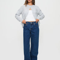 Shima Low Rise Straight Leg Jeans Mid Wash