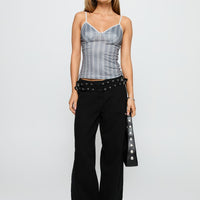 Baccarat Mid Rise Wide Leg Belted Jeans Black