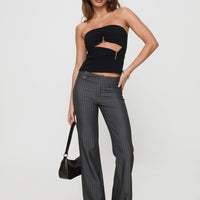 Kinkirk Flared Pants Grey Pinstripe
