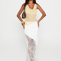 Castelli Lace Maxi Skirt White