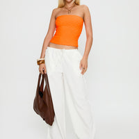 Destinee Frill Pant White