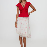 Charisse Asymmetrical Midi Skirt Floral