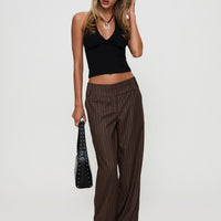 Cedars Low Rise Pant Brown Stripe