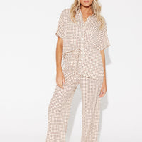 Riley Resort Pant Brown Print